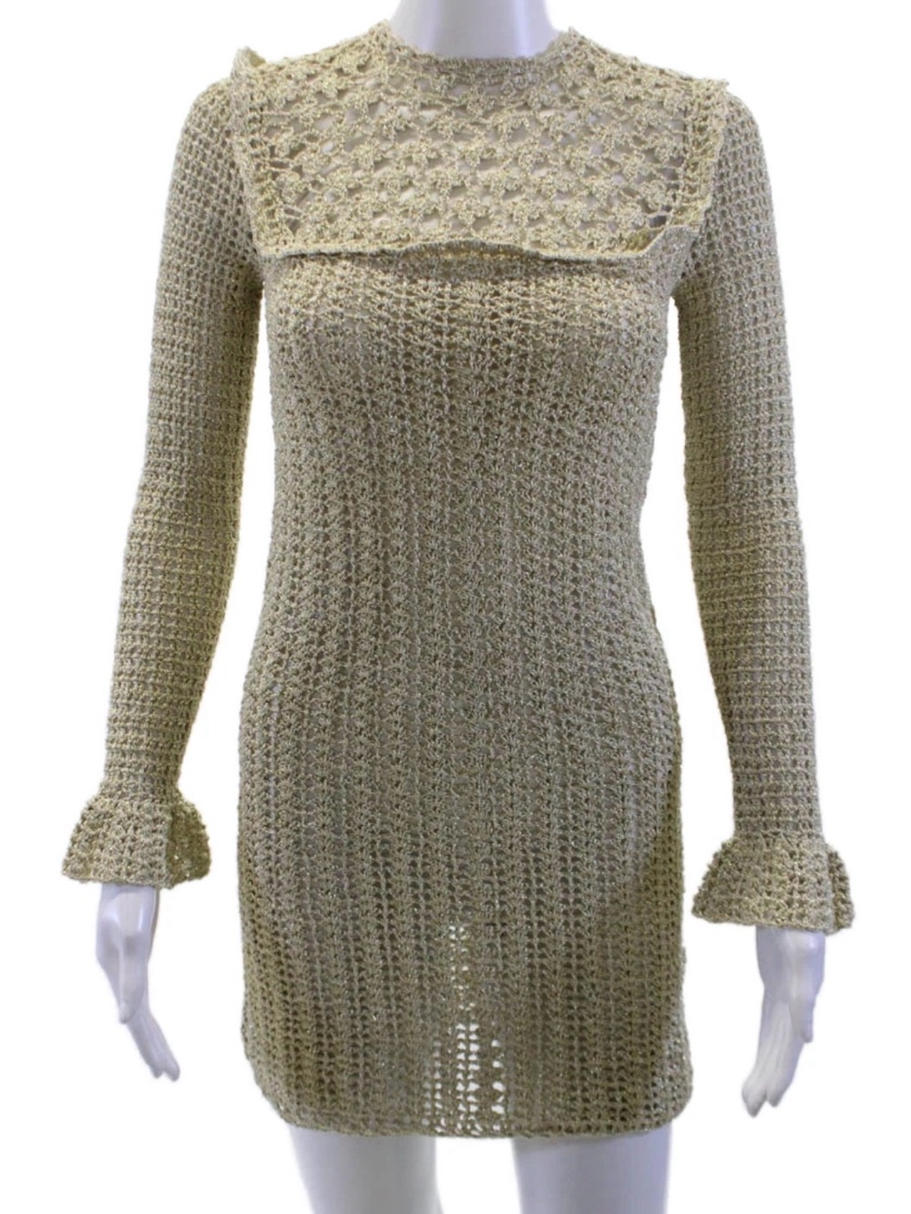 Doen crocheted summer long sleeve dress xs